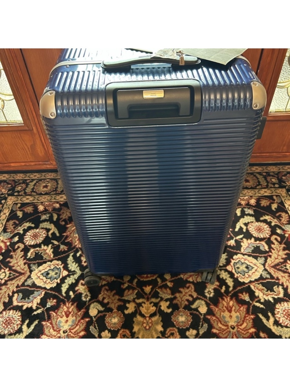 FPM Milano hard Bank 58 collection suitcase, NWT .Navy/silver - Picture 12 of 15